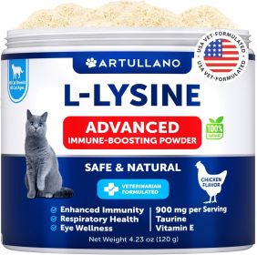 L Lysine for Cats Lysine Powder Supplement 900mg serving Immune Support for Cats & Kittens Sneezing Runny Nose Squinting Watery Eyes Cold Eye Fun