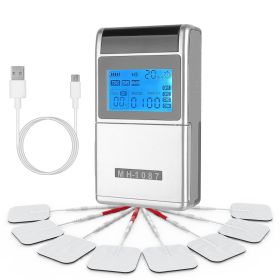 4 Channel TENS Unit with 8 Pads: 48 Modes & 20 Intensity Levels for Pain Relief & Muscle Training