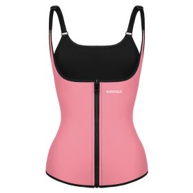 Burvogue Waist Trainer Corset Underbust Shapewear Latex Body Shaper Tummy Slimming Underwear Women Weight Loss Sauna Sweat Vest (Color: Pink, size: XXL)