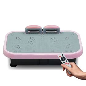 Vibration Plate Fitness Platform with handle Whole Body Exercise Machine with 120 Speed Levels, Lymphatic Drainage, Fat Burning, and Weight Loss (Main Material: Rubber, Main Color: Pink)